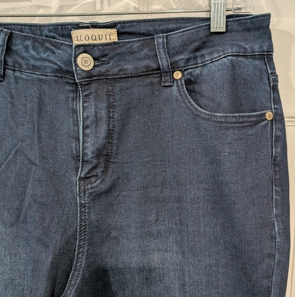 Eloquii Dark Wash Classic Fit Sculpting Skinny Jean in Size 14 L (Long) - Picture 4 of 12